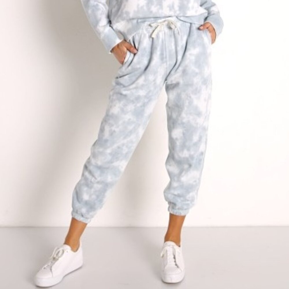 Richer Poorer Recycled Fleece Sweatpants Jogger Blue Mirage Tie Dye Small